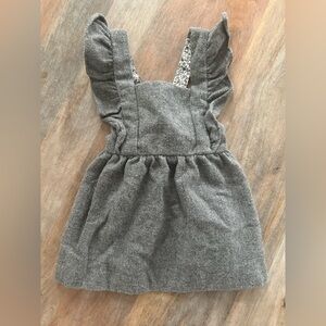 Zara Baby Girl Gray Ruffled Pinafore Dress